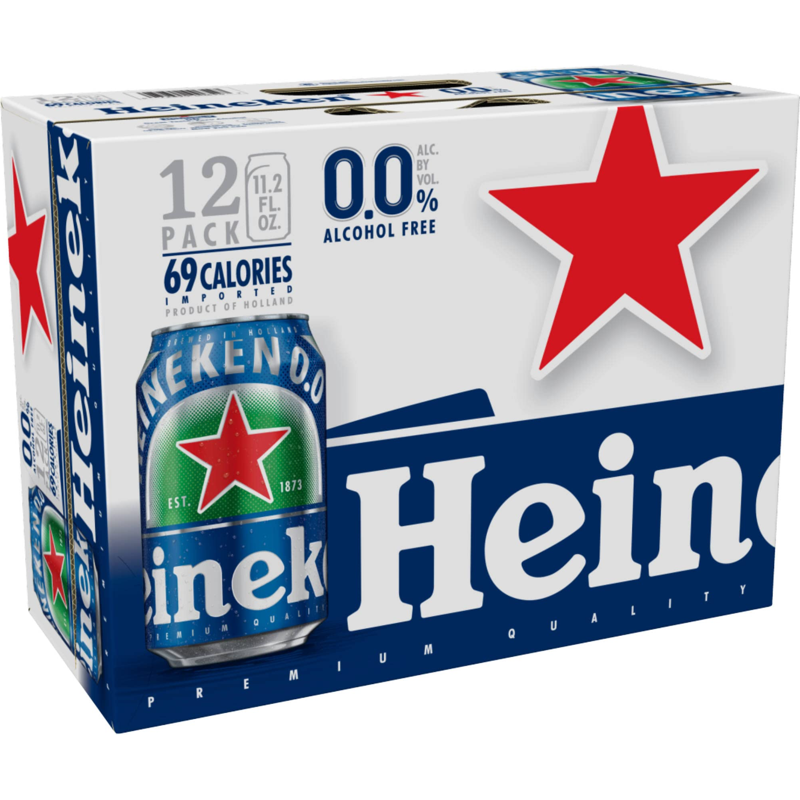 Heineken 0.0 Non-Alcoholic Beer, 12 Pack, 11.2 Fl Oz Cans
