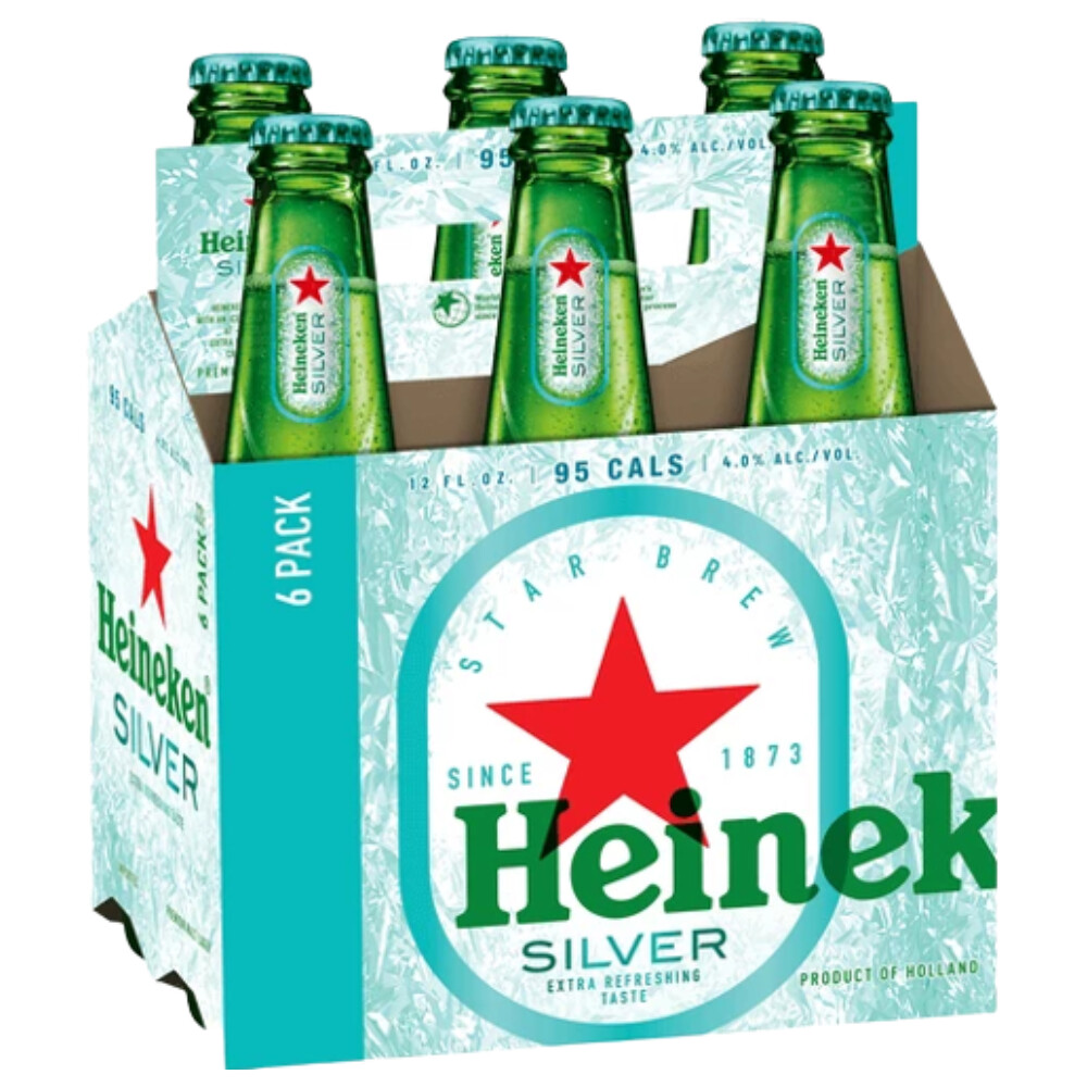 Heineken Beer, Silver, 6 Pack