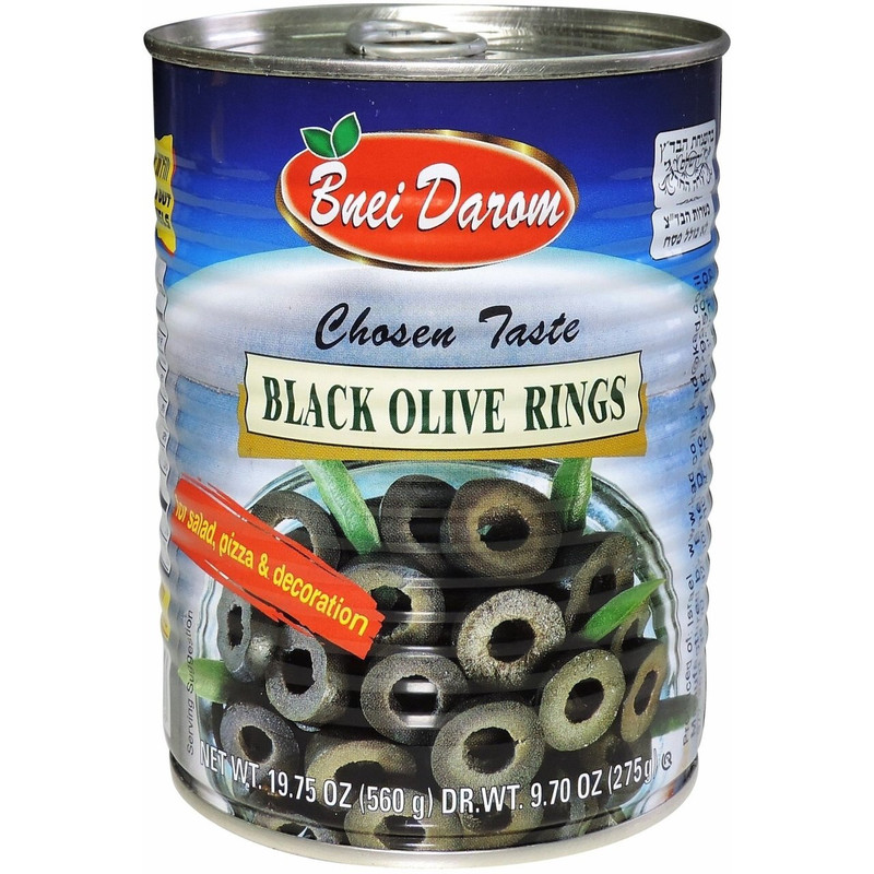 Bnei Darom Black Olive Rings, 560g