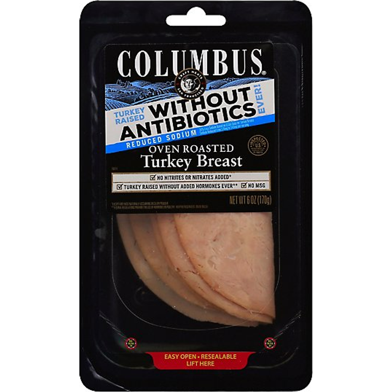 Columbus Sliced Reduced Sodium Oven Roasted Turkey Breast