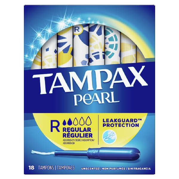 Tampax Pearl Tampons, Plastic Applicator, Regular Absorbency