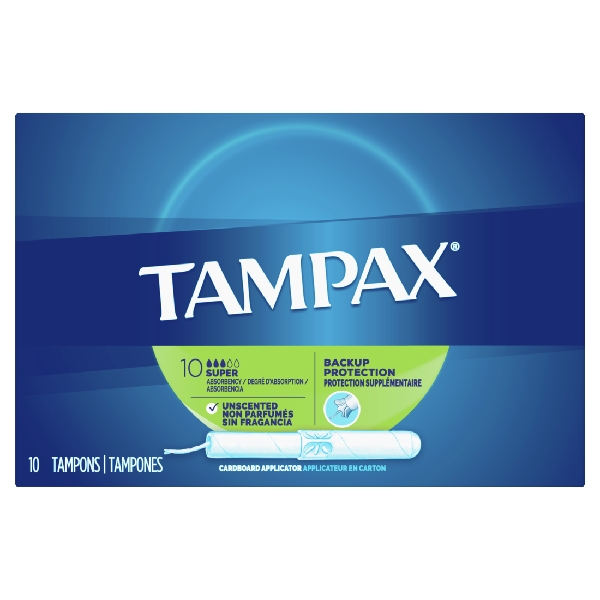 Tampax Cardboard Applicator Tampons Super Absorbency