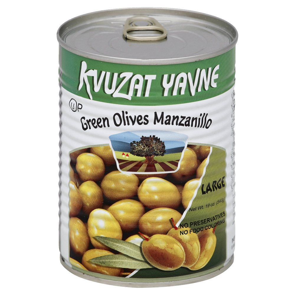 Kvuzat Yavne Large Green Olives Manzanillo 19.00 Oz