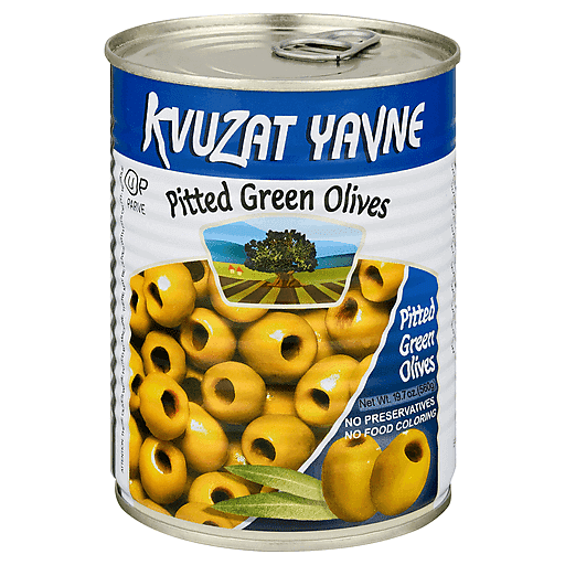 Kvuzat Yavne Green, Pitted Olives - 19 Oz