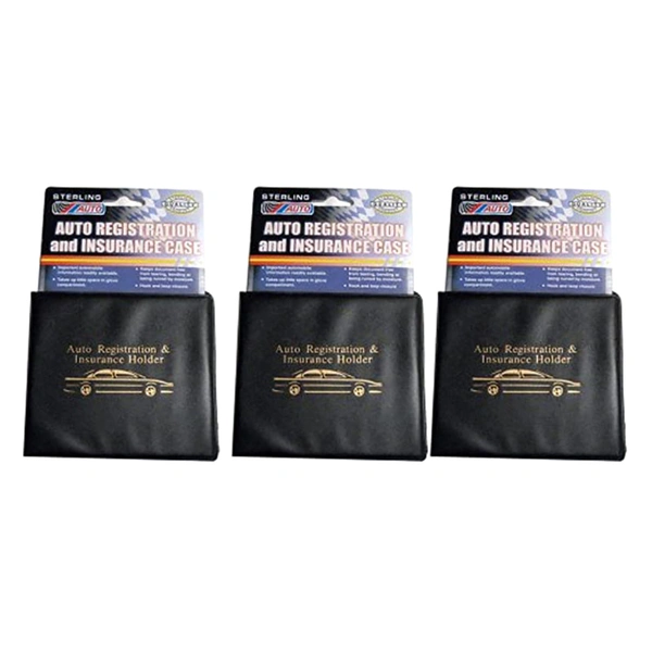 Sterling Auto Car INSURANCE Registration Holders 2 Pack Automobile, Trailer, Truck Etc. A MUST To Have! Velcro Closure. 2 Pieces.Perfect For Organizing Glove Compartment