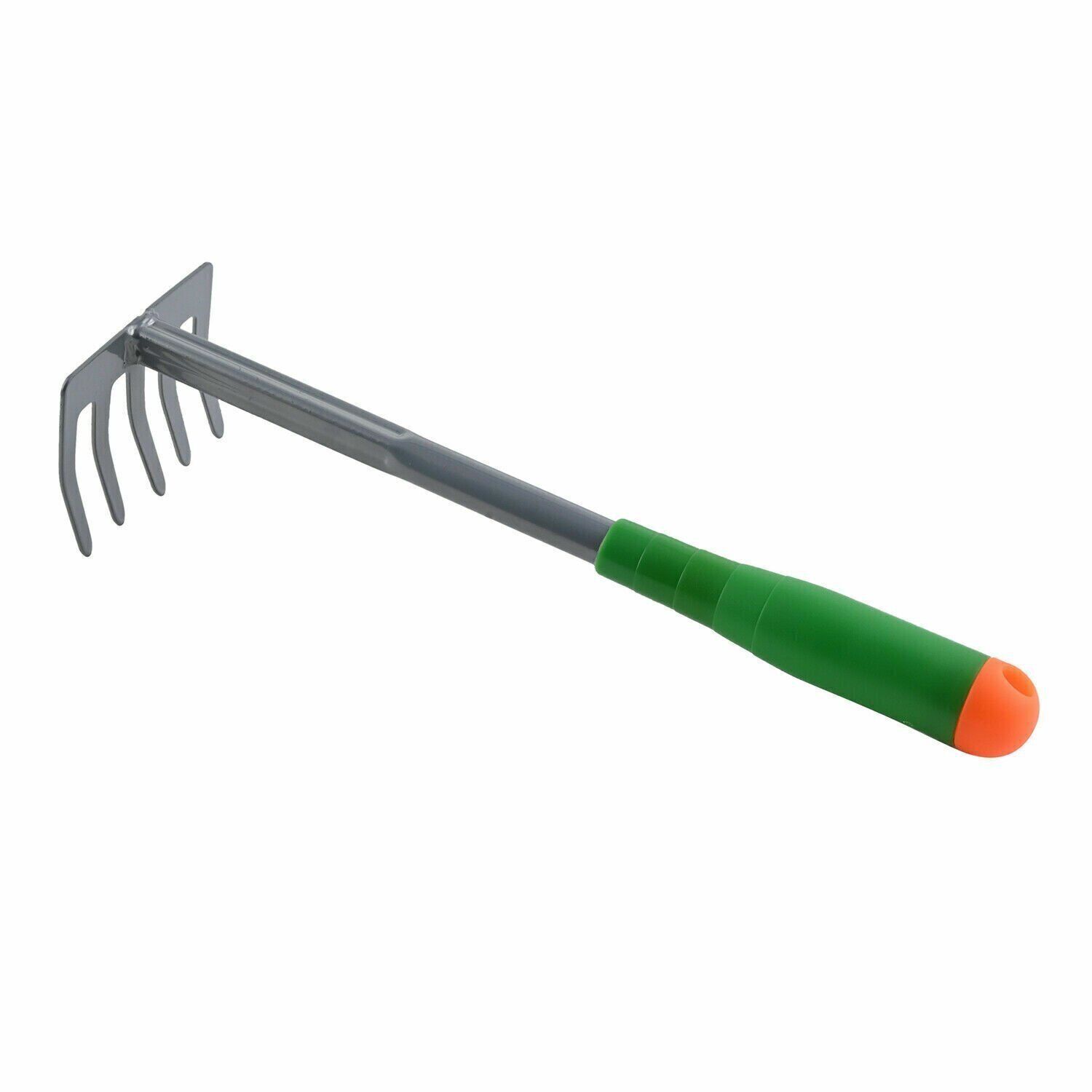 Five Prong Garden Hand Rake Rust Proof Lightweight Outdoor Landscape Tool