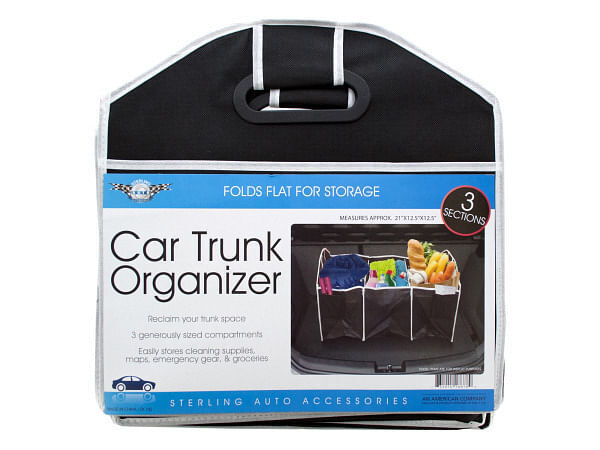 Case Three Section Auto Trunk Organizer - Black
