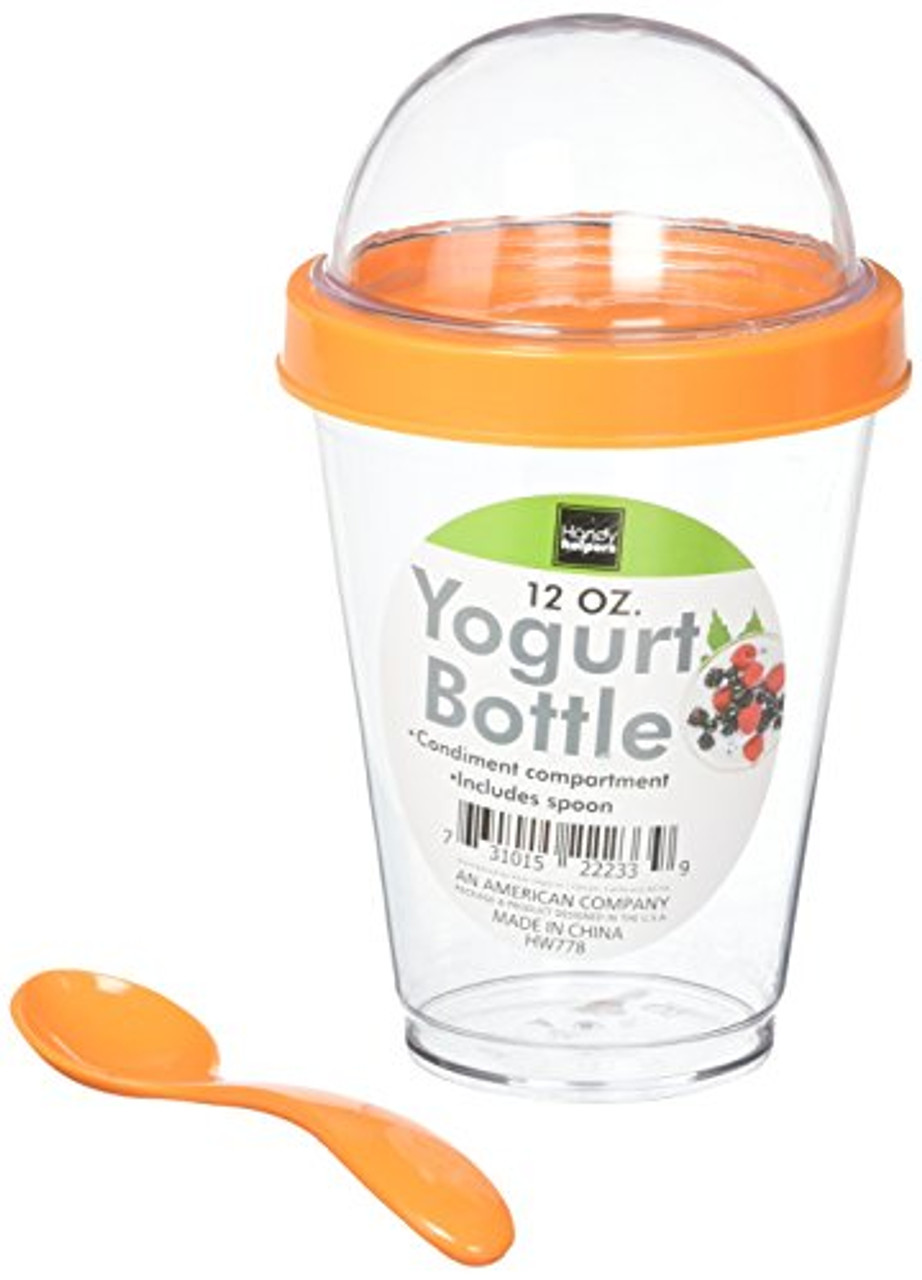 Kole HW778 Yogurt Cup With Topping Compartment And Spoon, Regular