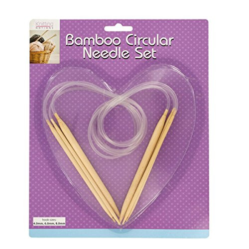 Kole Imports OS349 Bamboo Circular Knitting Needle Set Multicolor