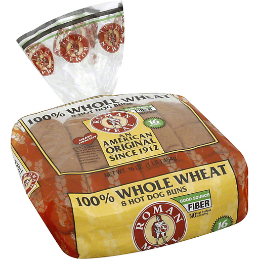 Roman Meal Hot Dog Buns, 100% Whole Wheat
