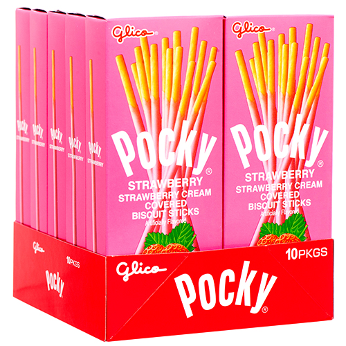 Pocky Glico Strawberry Cream Covered Biscuit Sticks - 1.41oz