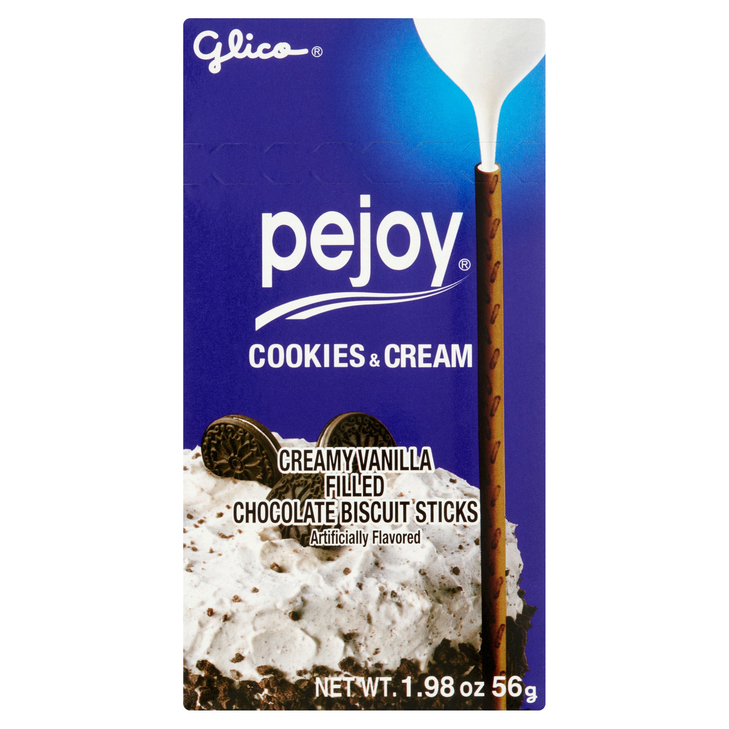 Glico Pejoy Cookies & Cream Filled Biscuit Sticks 1.98oz (56g)