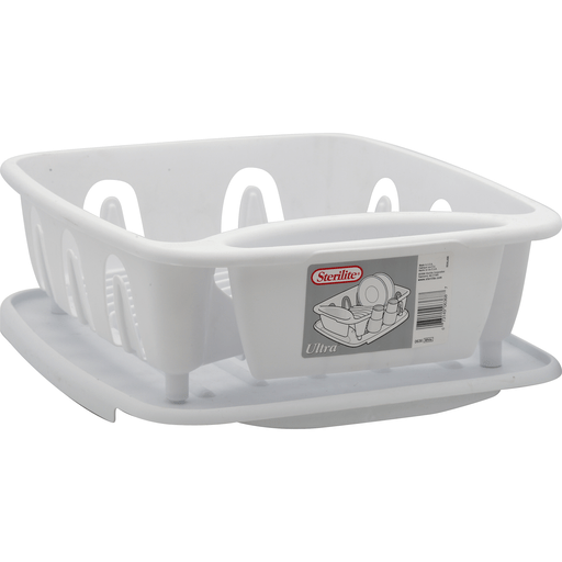 Sterilite Ultra Dish Drainer Set, White