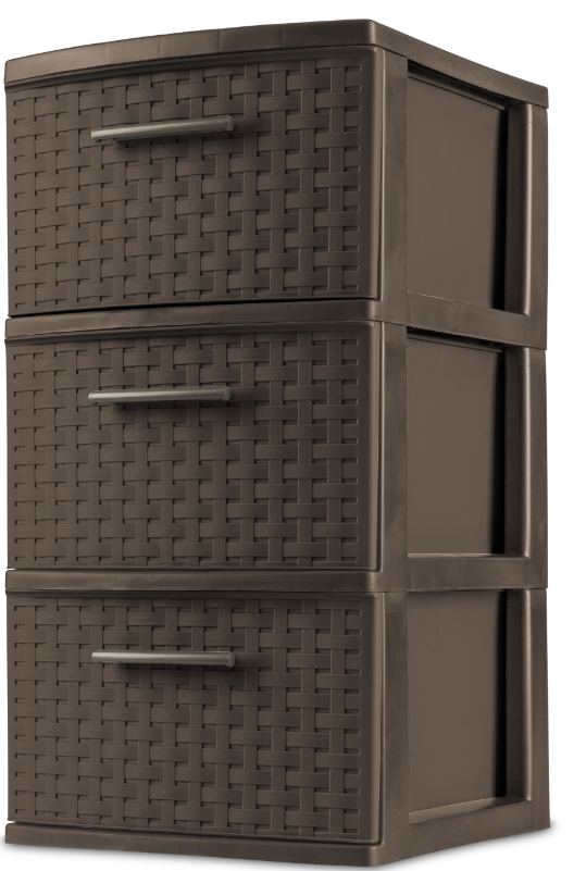 Sterilite 3 Drawer Medium Weave Tower - Espresso