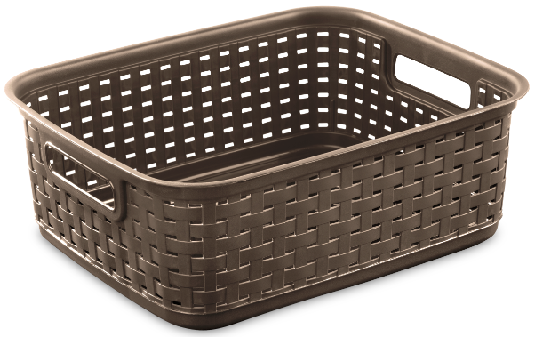 Sterilite Short Weave Storage Basket Espresso 15inX12.25inX5.25in