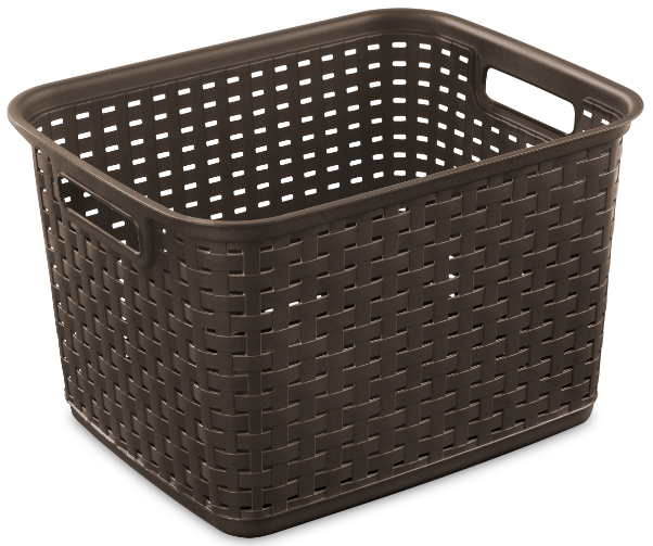 Sterilite 12736P06 Espresso Tall Weave Basket, Plastic