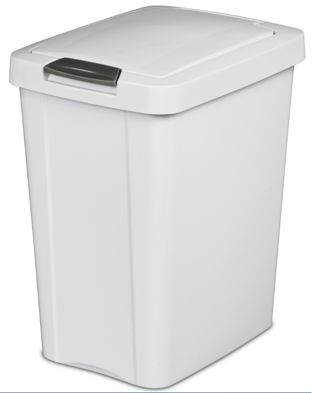 Sterilite Touch Top Wastebasket - White