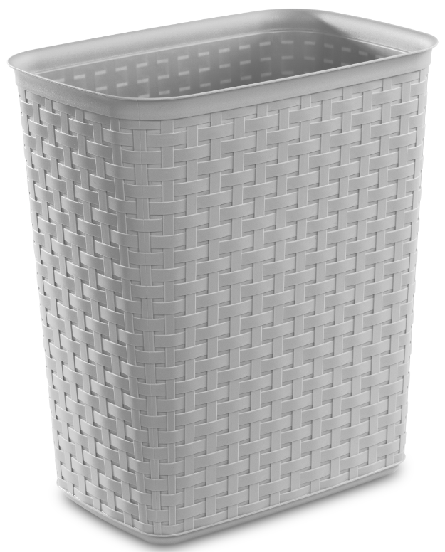 Sterilite 1038 Wastebasket Weave 5.8 G Cement