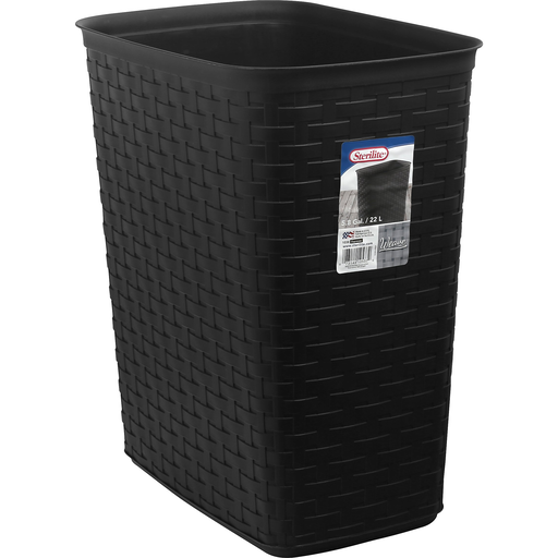 Sterilite WasteBasket, Espresso, Weave, 5.8 Gallon