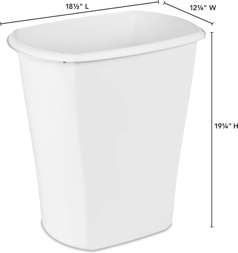 Sterilite Wastebasket, White