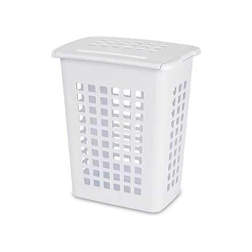 Sterilite Rectangular LiftTop Laundry Hamper Plastic White