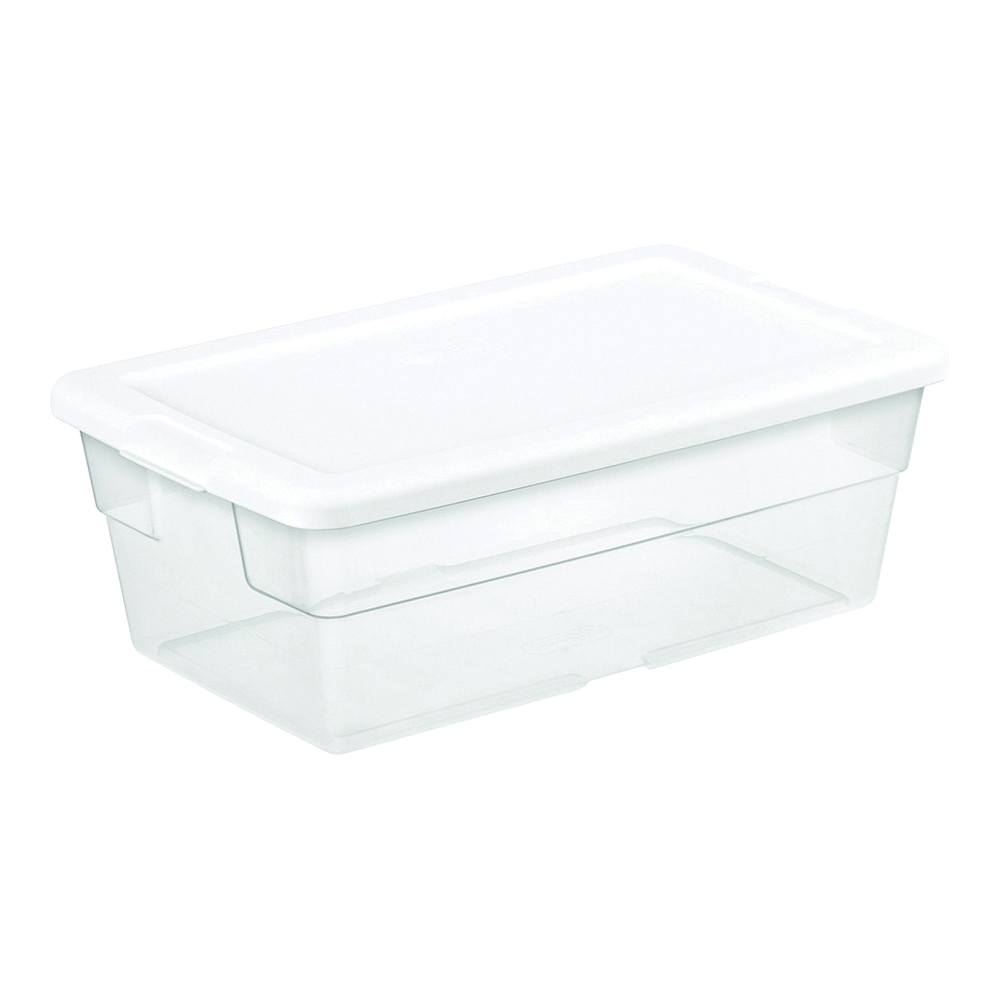 Sterilite 6 Qt Clear Storage Box White Lid