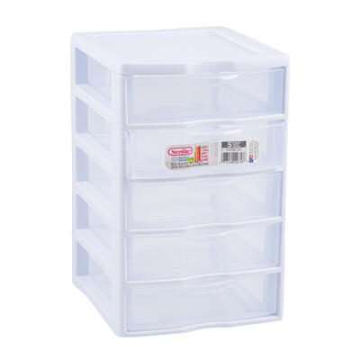 Sterilite Small 5 Drawer Unit - White