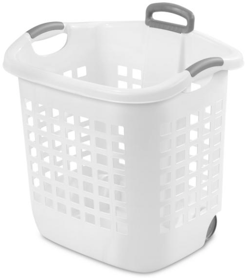 Sterilite Wheeled Laundry Basket - White