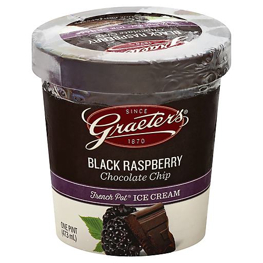 Graeter's French Pot Black Raspberry Chocolate Chip Ice Cream 1 Pt