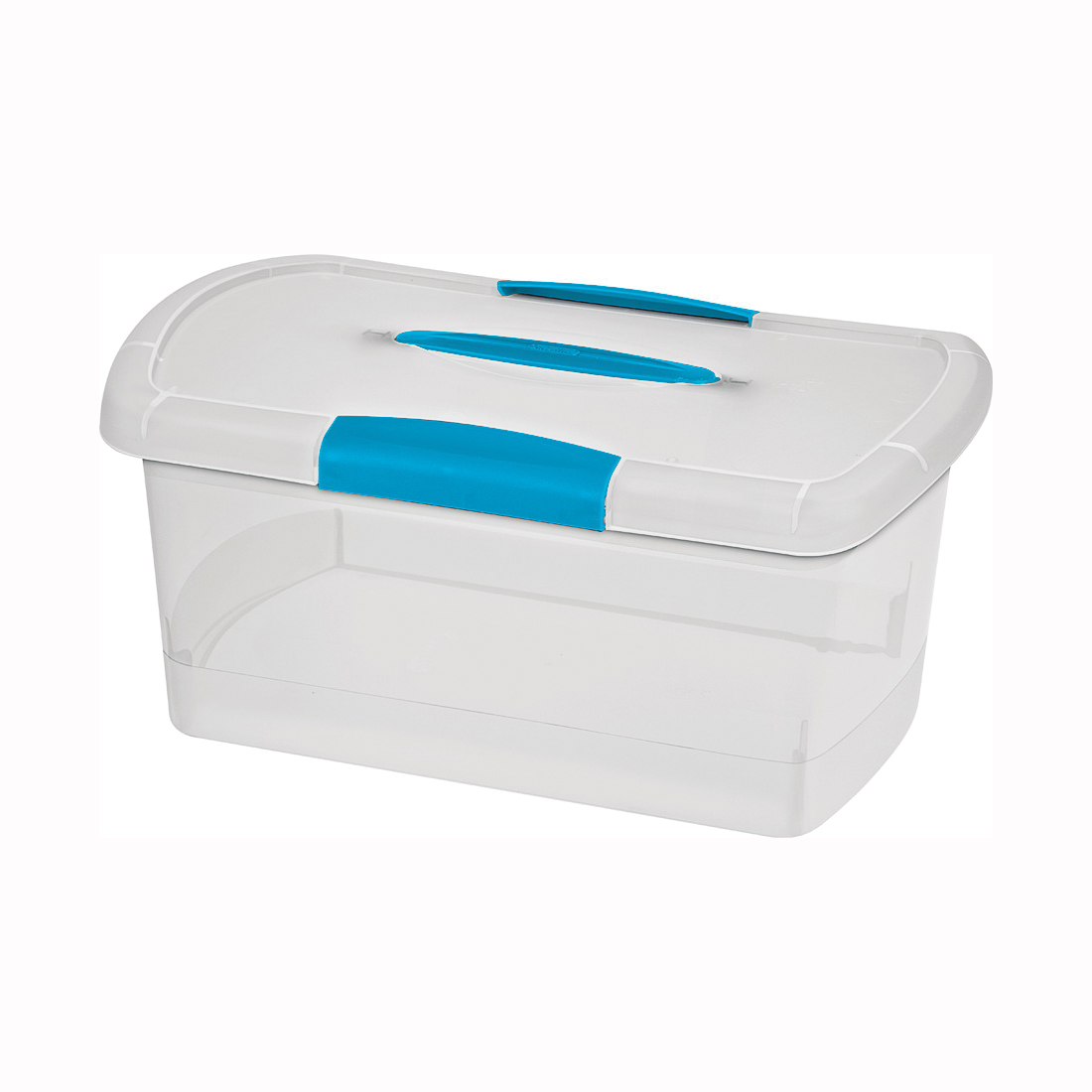Sterilite 18748606 Medium ShowOffs Storage Box, Clear/Blue