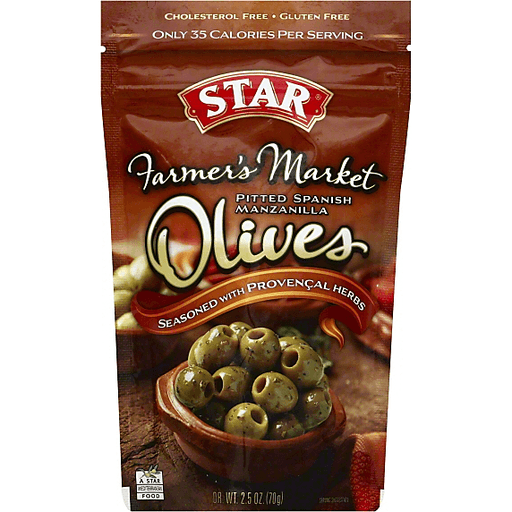 Star Farmer's Market Olives, Pitted Spanish Manzanilla, Seasoned With Provencal Herbs