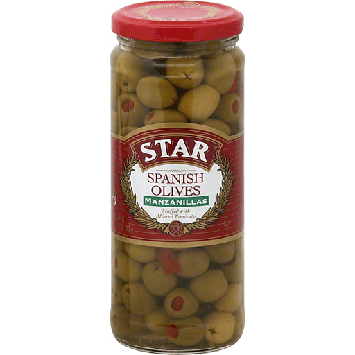 Star Spanish Olives, Manzanillas, Stuffed With Minced Pimiento