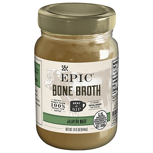 Epic Sea Salt Jalapeno Beef Bone Broth, 14 Fl Oz