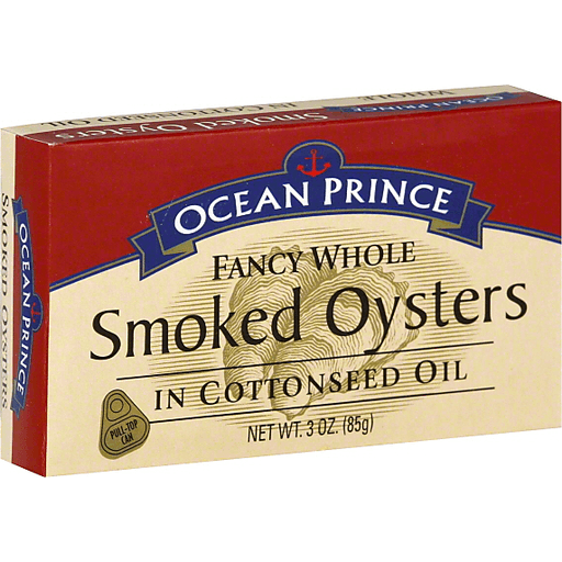 Ocean Prince Smoked Oysters, In Cottonseed Oil, Fancy Whole