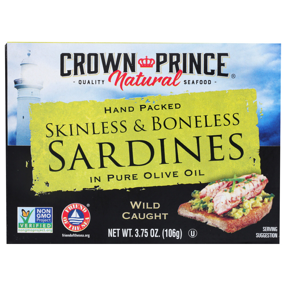 Crown Prince Skinless & Boneless Sardines In Pure Olive Oil