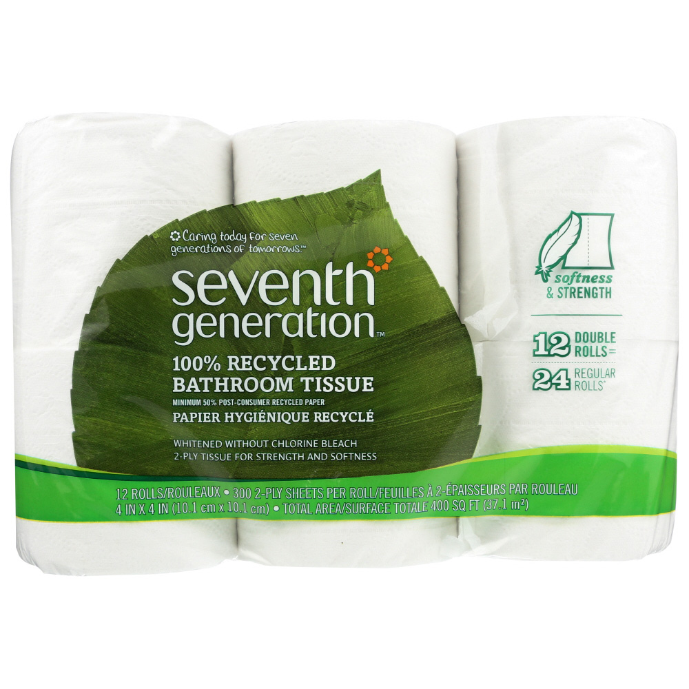 Seventh Generation Toilet Paper Recycled Bath Tissue, 12 Rolls