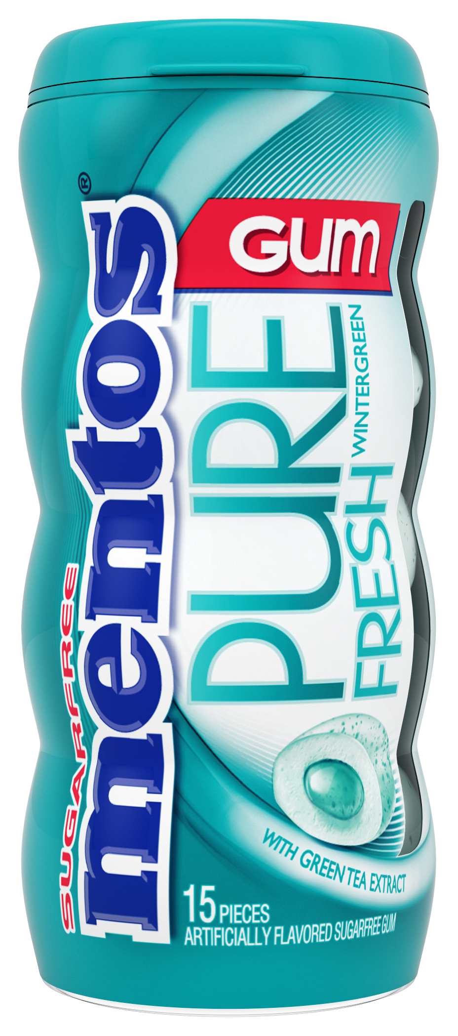 Mentos Pure Fresh Gum, Wintergreen, With Green Tea Extract