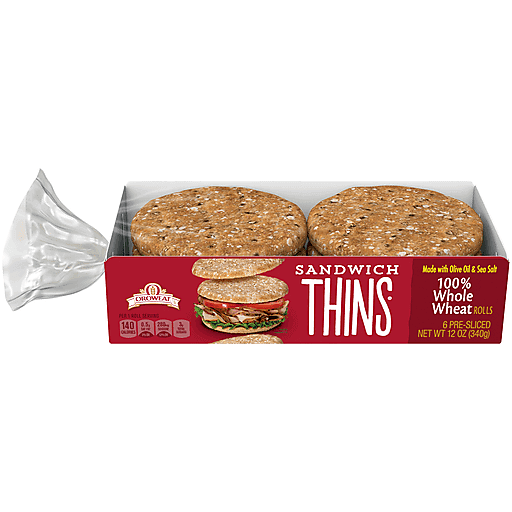Oroweat 100 Percent Whole Wheat Sandwich Thins 6 Ct 12 Oz