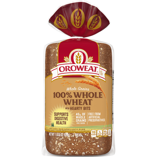 Oroweat 100% Whole Wheat With Hearty Bits Bread, 24 Oz
