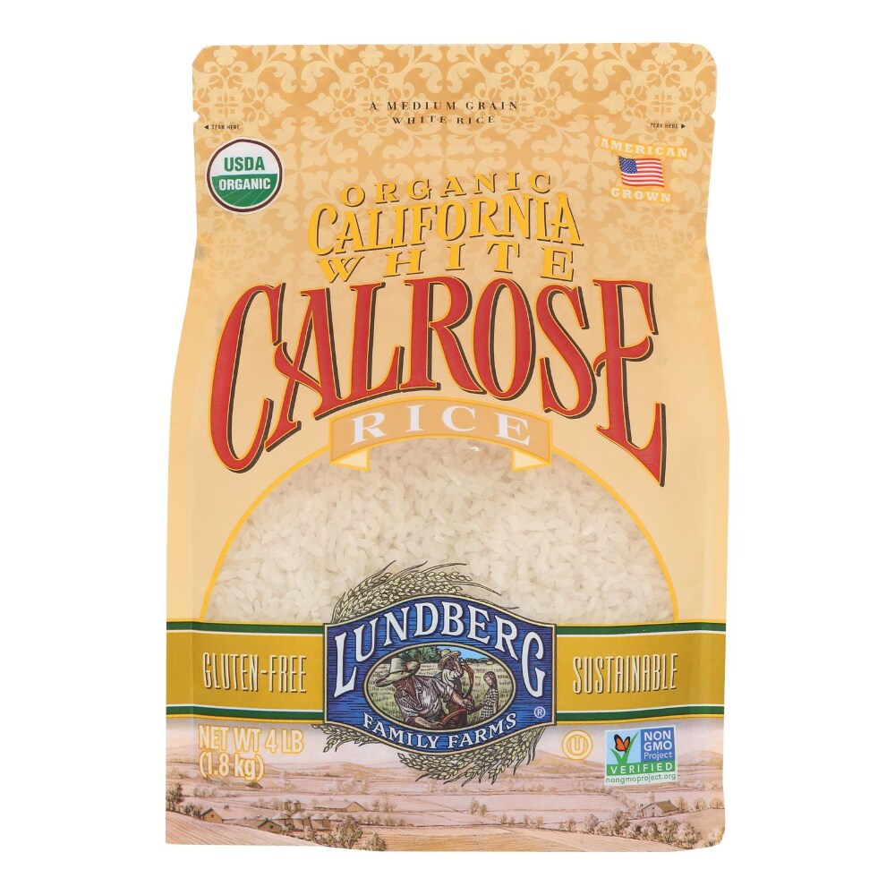 Lundberg Family Farms California White Calrose Organic Rice 4 Lb