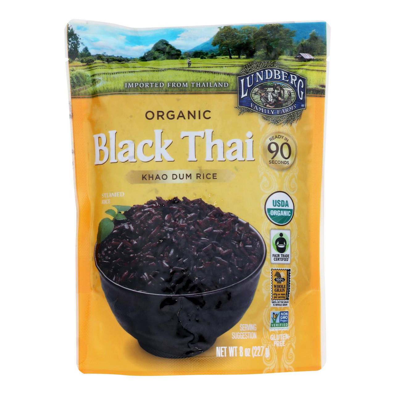 Lundberg Family Farms Organic Black Thai Khao Dum Rice 8 Oz. Pouch