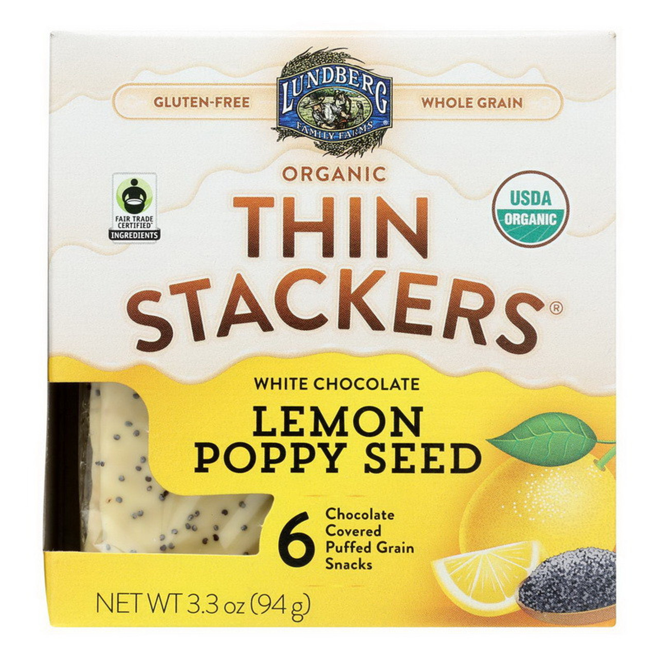 Lundberg Family Farms Thin Stackers Organic Lemon Poppy