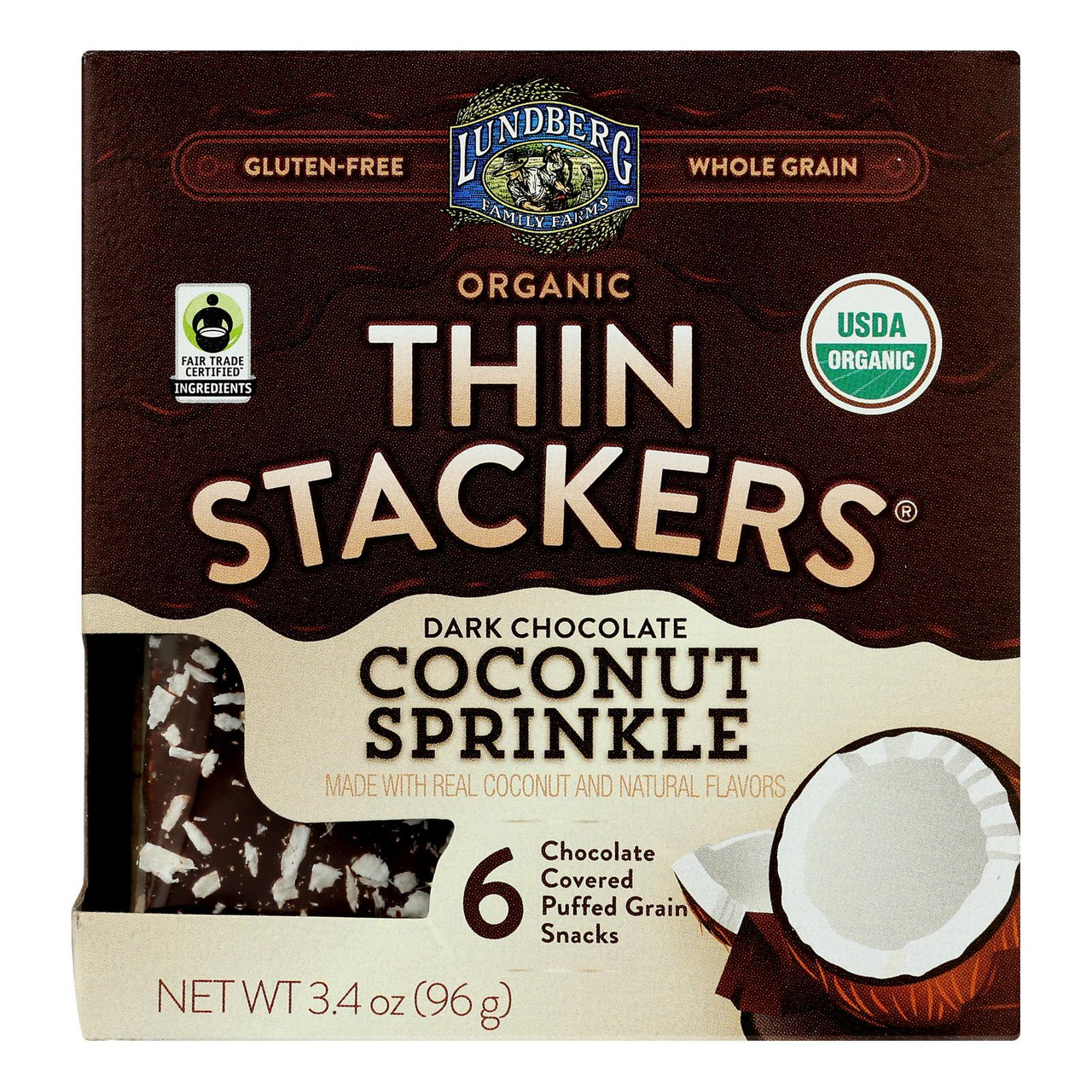 Lundberg Family Farms Thin Stackers Organic Coconut Sprinkle - 34 Oz