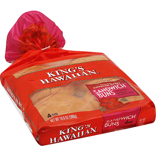 King's Hawaiian Original Sweet Sandwich Buns 4 Ct Bag