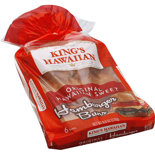 King's Hawaiian Original Sweet Hamburger Buns 6 Ct Bag