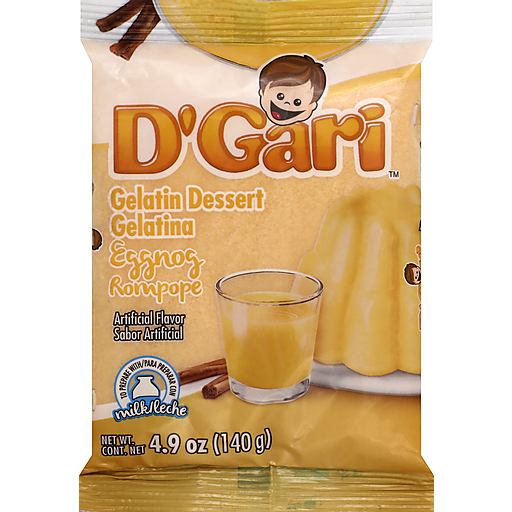 D'Gari Gelatin Dessert, Eggnog 4.9 Oz