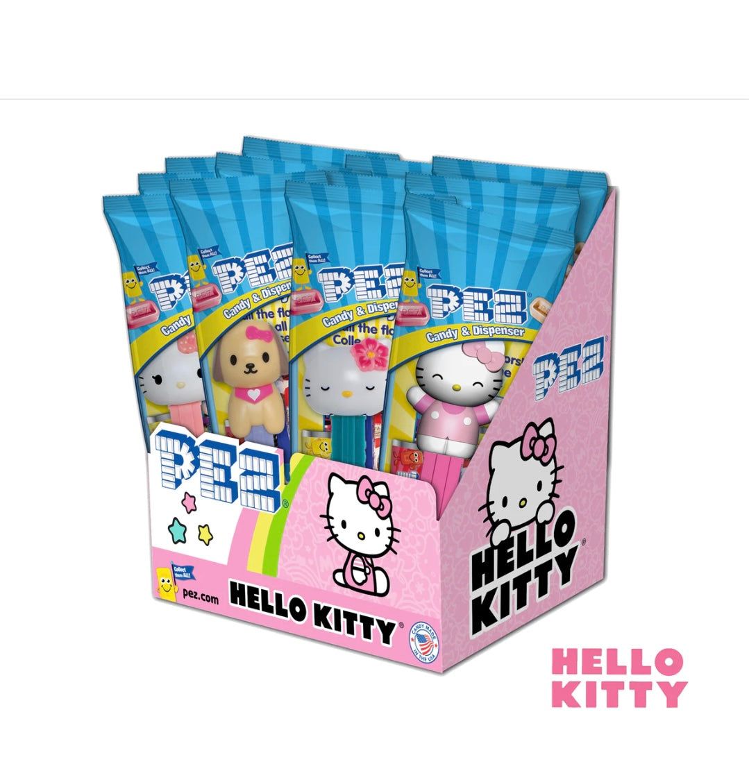 PEZ Hello Kitty Box Of 12 Candy & Dispenser