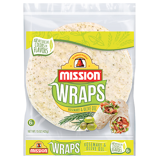 Mission Wraps Rosemary & Olive Oil Tortillas 6 Ct Bag