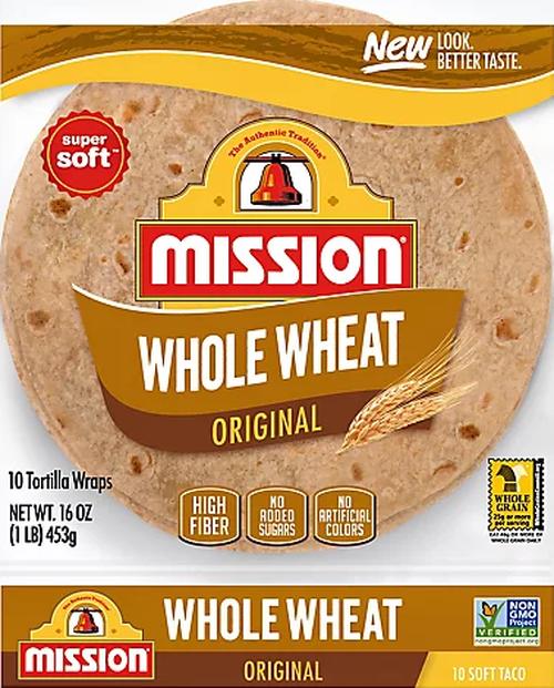 Mission 100% Whole Wheat Soft Taco Flour Tortillas