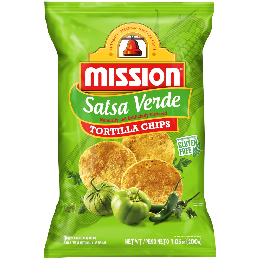 Mission Salsa Verde Tortilla Chips 7.05 Oz. Bag